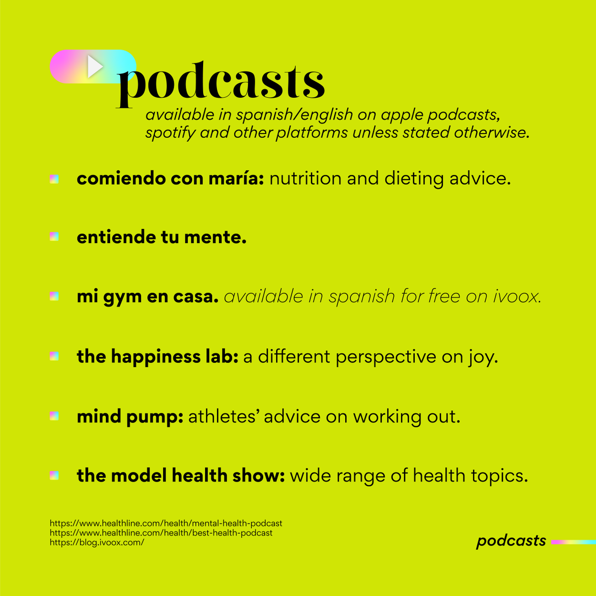 TP_ElSalvador's tweet photo. Today in our #HealthyMonday we share with you some ready to consume documentaries and podcasts that approach health from different angles just by pressing play!🧘🏻♀️😉
.
#TPFamily #HealthyMonday #MásTPQueNunca #PackagedGoods https://t.co/yb3bW5cZSU
