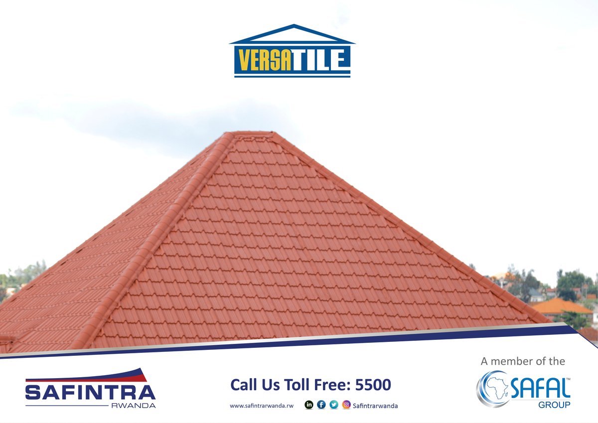 safintrarwanda's tweet photo. Protect your roof while beautifying and adding a true value to your prestige home by using #Safintra tile products.
For more information about our products, feel free to contact us at 5500 (Toll Free).
#BuildingSolutions #TileProfile #SafintraRwCares @The_Safal_Group #RwOT https://t.co/ssyShq5EAk
