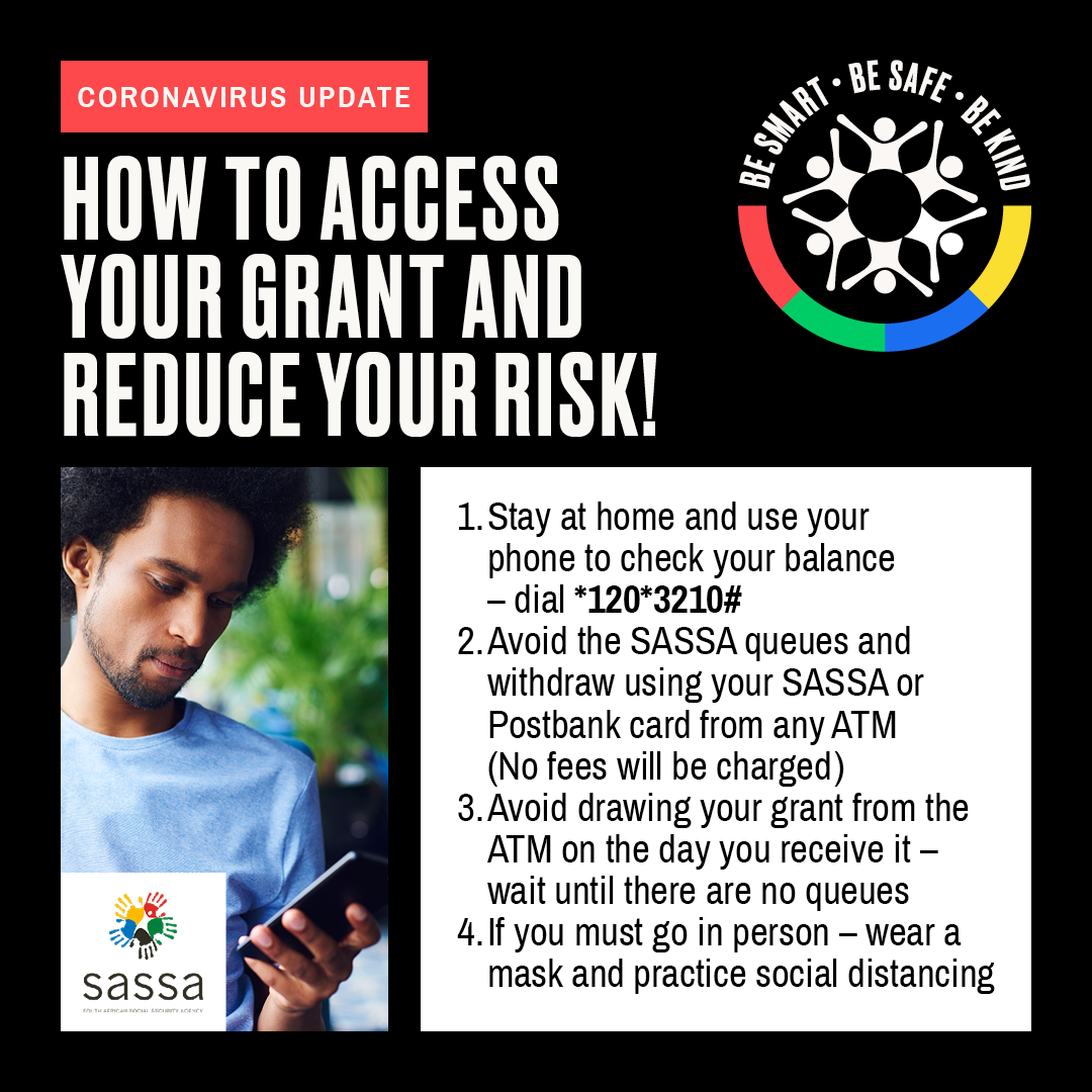 FathersHouseZA's tweet image. Make sure you keep as safe as you can during the upcoming SASSA August payouts. Try to avoid the long queues, practice social distancing and wear your mask at all times. SASSA has also come up with a way for recipients to check their balance by dialling *120*3210#