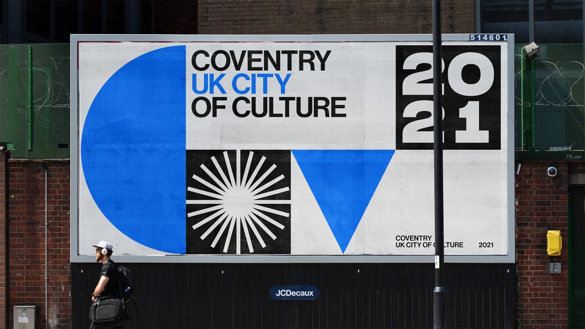 Design_Week's tweet photo. The branding for Coventry City of Culture 2021 has been unveiled - and it is a "Brutalist blue tribute" to the city https://t.co/htdL3cH5Zr https://t.co/kVJ8VsFKt6