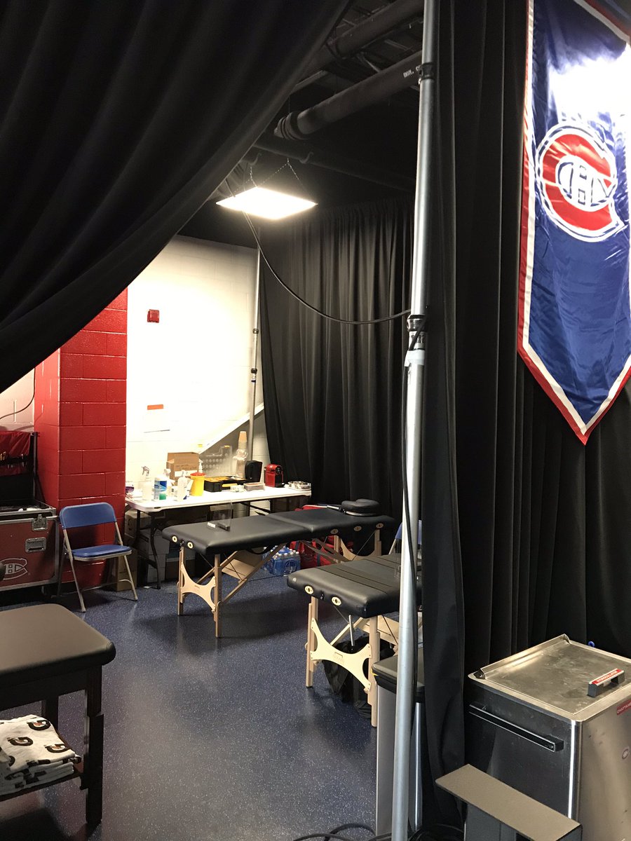 StangmanAT's tweet photo. The Chop Shop is ready!  Our new home at the practice rink. @CanadiensMTL #GoHabsGo   #FreeTreatments https://t.co/IiY3hcBih1
