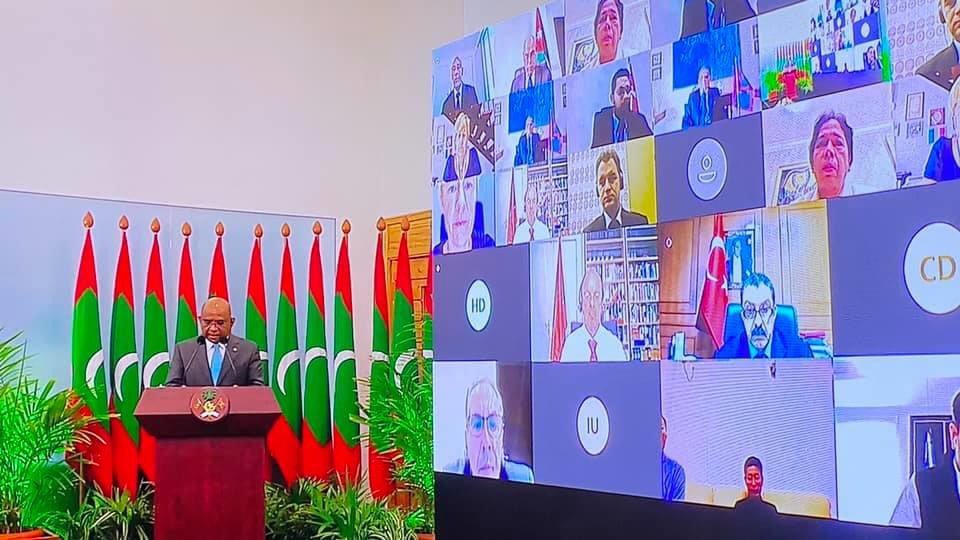 eventmaldives's tweet photo. Virtual reception hosted by the Minister of Foreign Affairs to celebrate the Maldives 55th Anniversary of Independence. 
27th July 2020
.
Visual and Technical solution provided by #EventMaldives
.
For all your inquiries write to: 
events@eventmaldives.com.mv https://t.co/gsOXO1JreE
