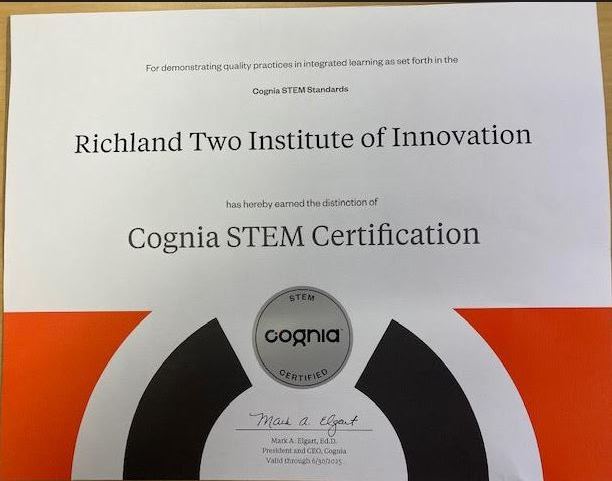 ther2i2edge's tweet photo. The pandemic slowed the delivery of our "diploma" but we will have it hung prominently to start the 2020-21 school year! @CogniaOrg @RichlandTwo Congratulations Innovators! #Vators #Premier #STEM #Solutions https://t.co/OuB2WxVcNa
