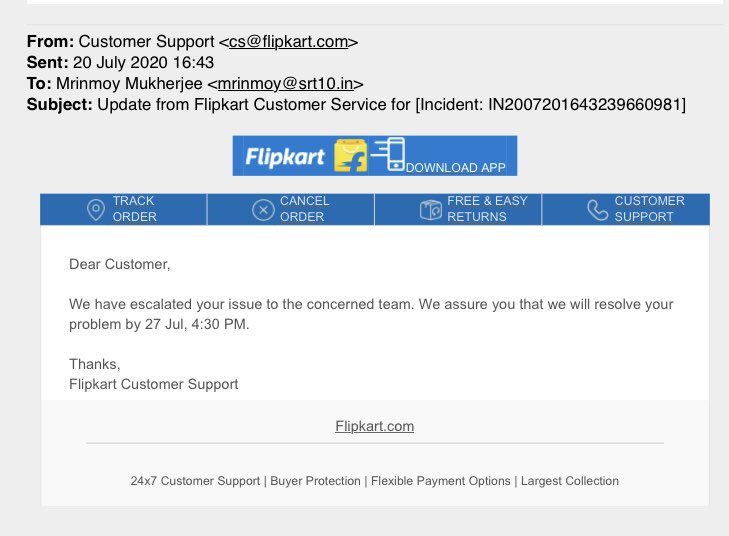 moon_misti's tweet photo. Today is 27 th July nobody contacted me from Flipkart yet . I have been given wrong I phone purchased from USA on Flipkart platform &amp; warranty denied by Apple nd reliance ResQ . I m facing lots of trouble because of this and my I phone is under warranty.@Flipkart . https://t.co/E0sG0eExrK