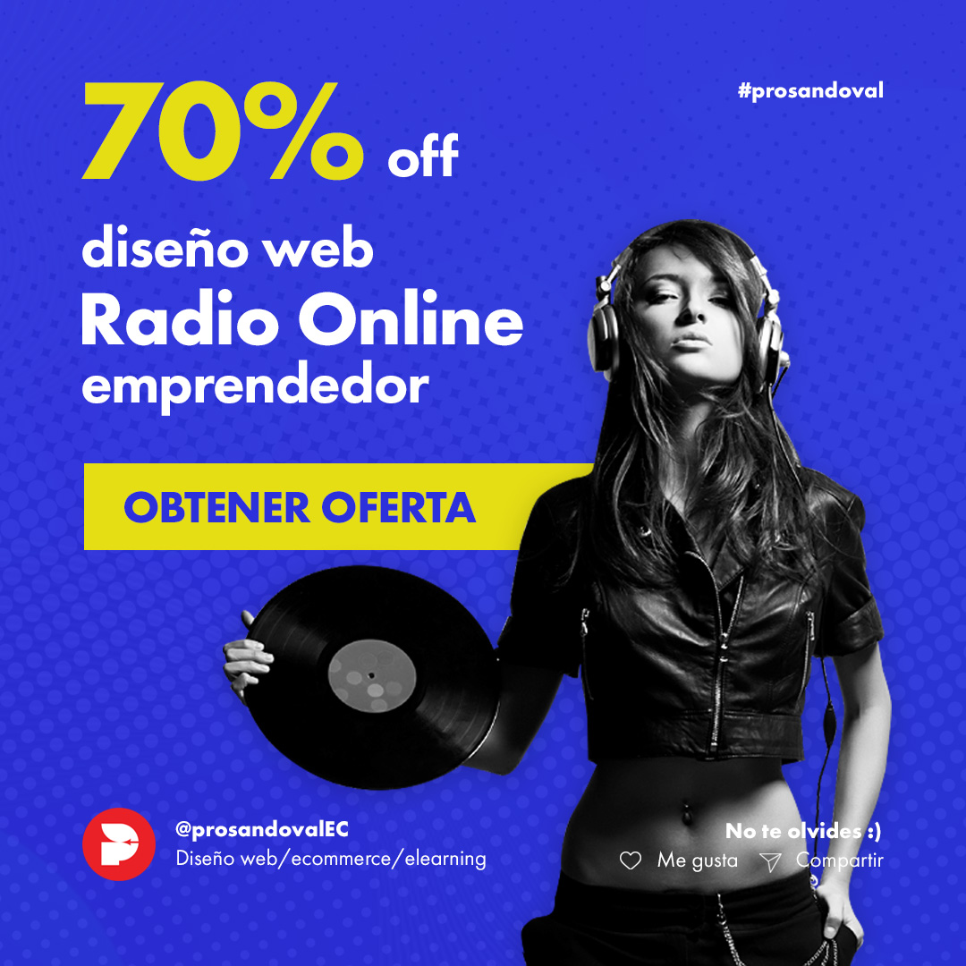 ProsandovalEC's tweet photo. 🔥[70% OFF] Transmite en vivo las 24 horas con tu propia web radio online

Te interesa? visítanos👇

https://t.co/QvXtPPeMzh

#diseñoweb #webdesign #ecuador #guayaquil #quito #emprendedor #paginasweb #inspiration #ui #ux #radio #streaming #radiolive #station #fm #soundcloud #beat https://t.co/roWJdBBNdk