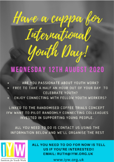 iyw_tweets's tweet photo. Want to take part in International Youth Day? Many across the sector have so far agreed to participate. Please see the poster below👇👇 Let us know if you'd like to be involved before 3rd August! #internationalyouthday @PALYCW @indefenceyw @natyouthagency @YouthImpactUK @DCMS https://t.co/Zn88l9zQhC