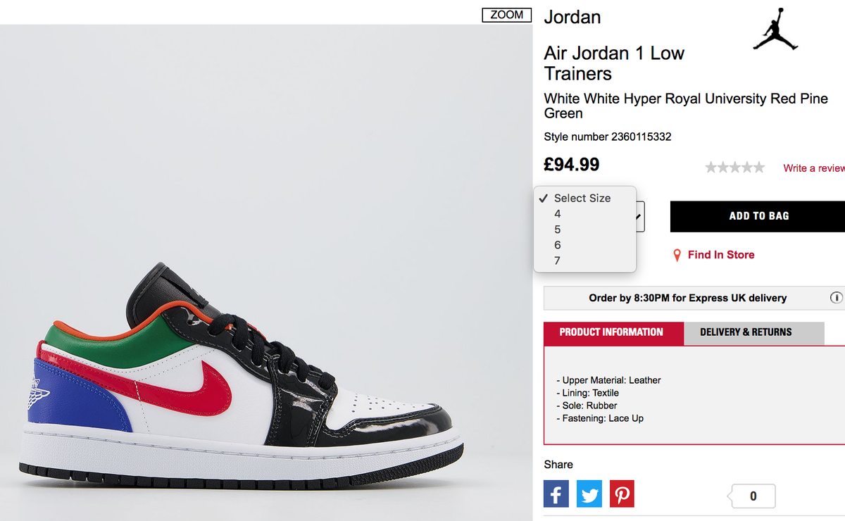 jordan 1 low white hyper royal university red