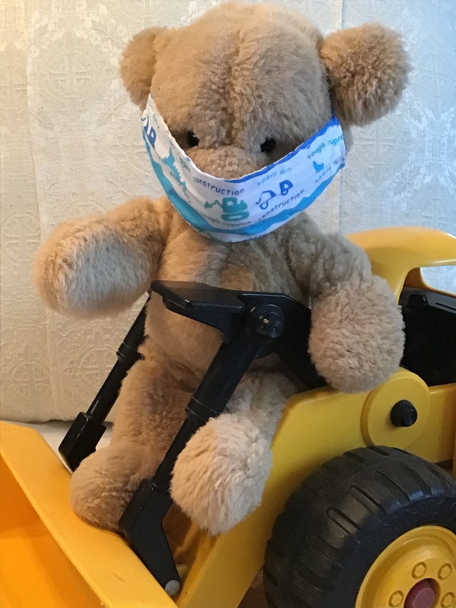 LoveWorksByS's tweet photo. Delightful “Digger” face masks for children! Cotton, washable, reversible, soft elastic loops! On sale in my Etsy Shop LoveWorksBySuzanne: https://t.co/ZaT6JNU4cX
#HandMadeFaceMasks #ChildrensFaceMasks #ChildFaceMask #Diggers #FrontEndLoaders #Bulldozers #LoveBearsAllThings https://t.co/yVNgPelI9p