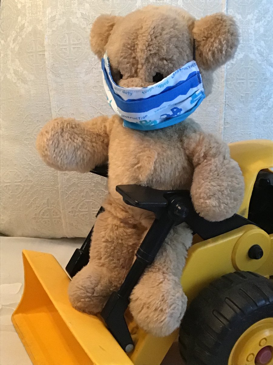 LoveWorksByS's tweet photo. Delightful “Digger” face masks for children! Cotton, washable, reversible, soft elastic loops! On sale in my Etsy Shop LoveWorksBySuzanne: https://t.co/ZaT6JNU4cX
#HandMadeFaceMasks #ChildrensFaceMasks #ChildFaceMask #Diggers #FrontEndLoaders #Bulldozers #LoveBearsAllThings https://t.co/yVNgPelI9p