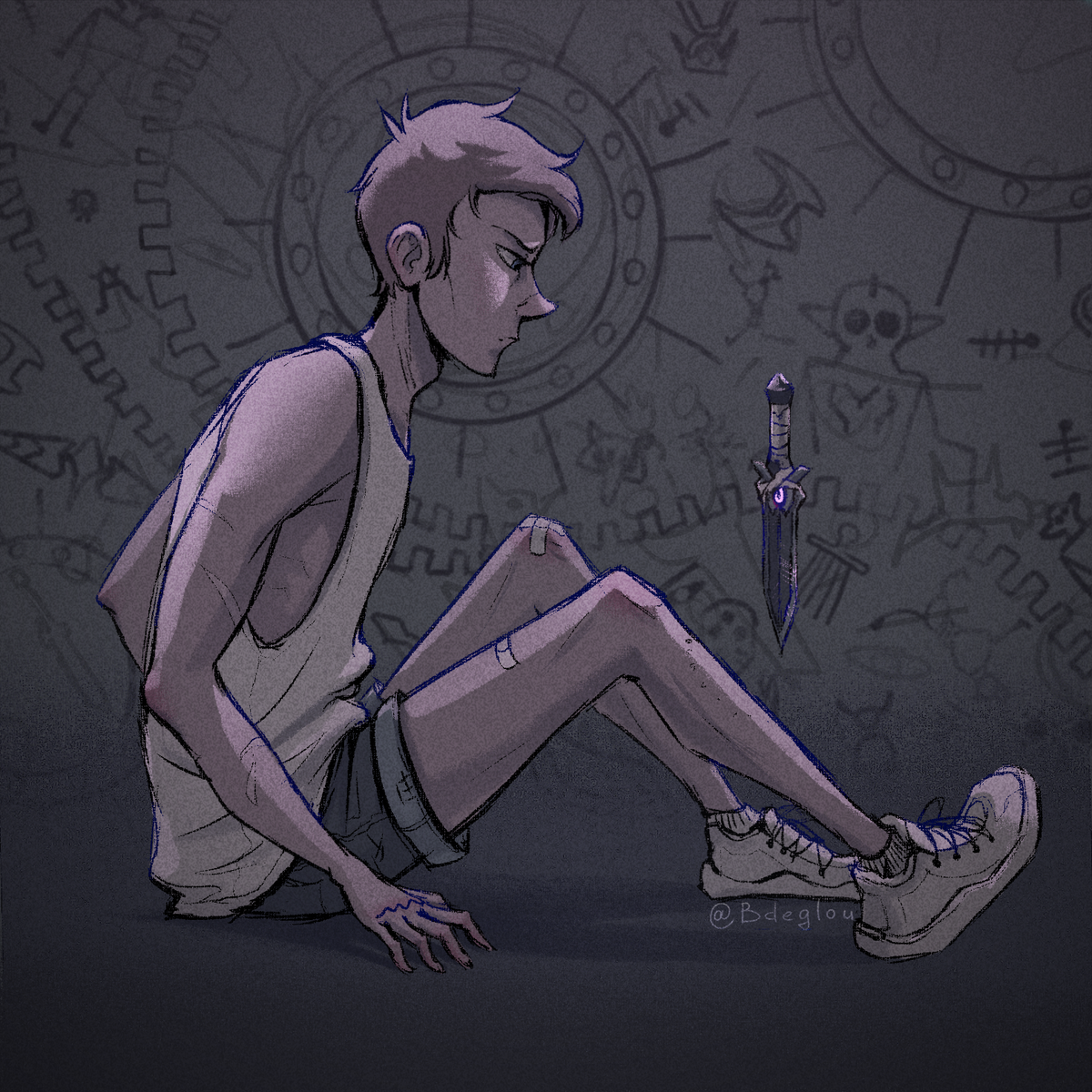 bdeglou's tweet photo. AU where Lance thinks he's crazy 'cause he starts having these eerie visions about space and some guy with a mullet after he finds a weird knife in the desert #klance #Voltron https://t.co/ZPYZ7r3jDc