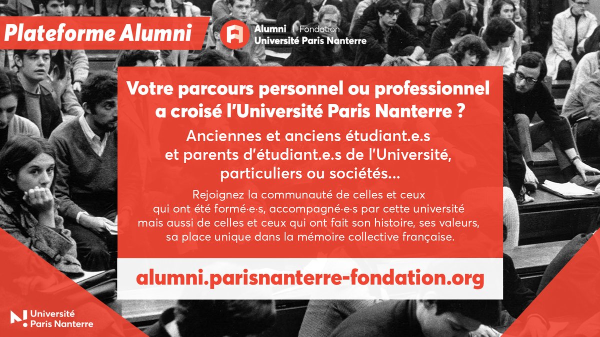 Universite Paris Nanterre On Twitter Rejoignez Notre Reseau D Alumni Beneficiez De Tous Les Avantages De Faire Partie D Un Large Reseau D Anciens Et D Anciennes Etudiant E S Https T Co Ggq1rr86t2 Https T Co Vaycqjzv27
