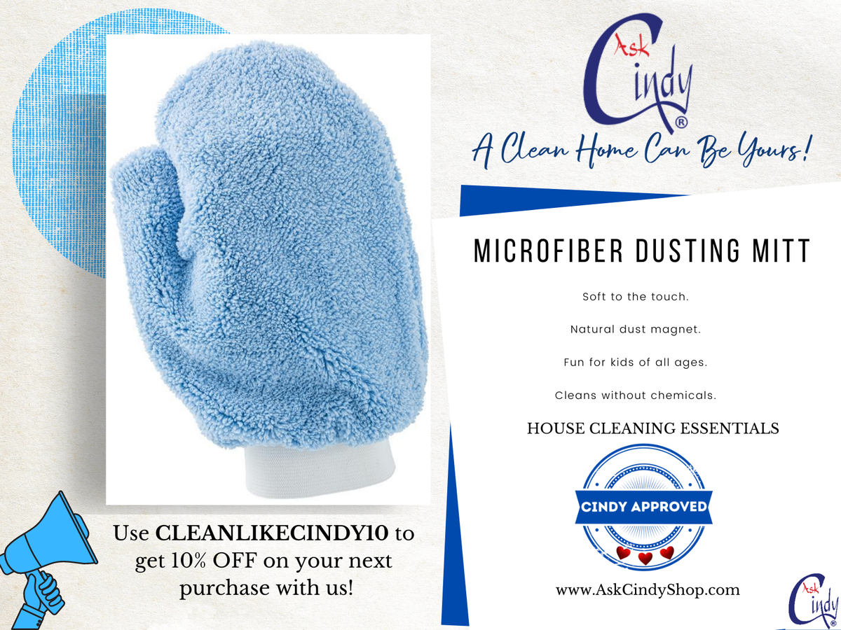 askcindyhow's tweet photo. Presenting Ask Cindy’s Microfiber Dusting Mitt: Soft to the touch. Natural dust magnet. Fun for kids of all ages. Cleans without chemicals

BUY IT NOW at https://t.co/6twoOJrbkE Use CLEANLIKECINDY10 to get 10% off your next purchase!

#clean #cleaning #cleanhouse #askcindyshop https://t.co/IO8zrfT5Cq
