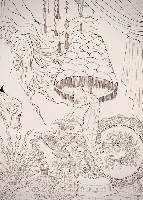 絵のある絵を描いています。 