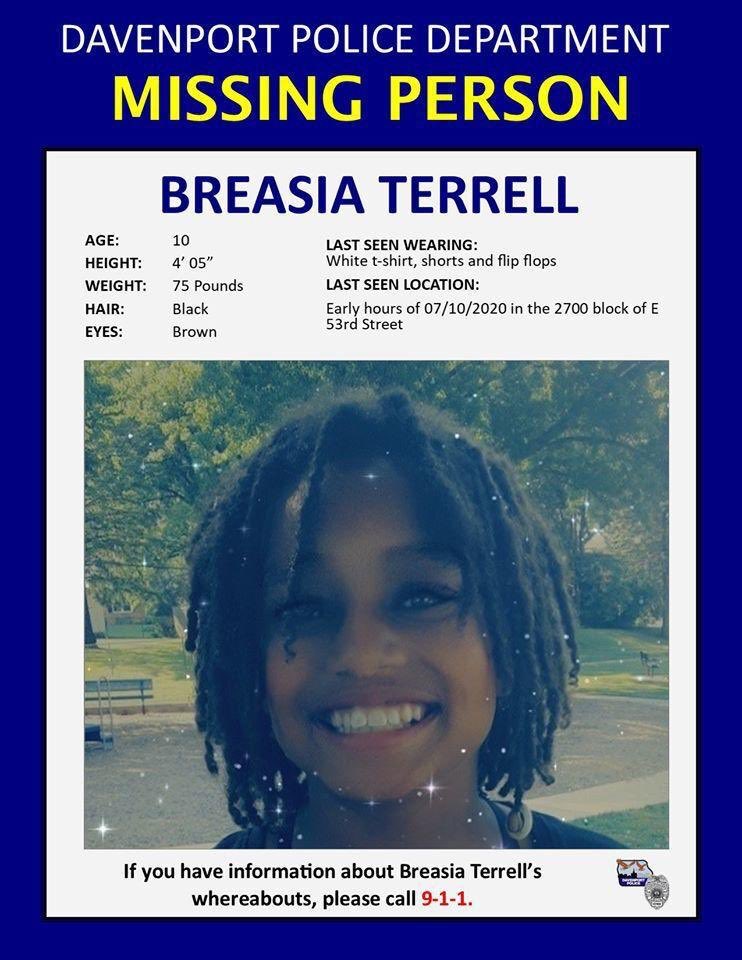 DrSFitzPhD's tweet photo. #QuadCities #Muscatine #IowaCity #Iowa Have you seen Breasia Terrell? If so, please call 563-388-3661 or 911 with any information.
#BreasiaTerrell #BringBreeHome #Davenport #IA #EasternIowa #Illinois #AmberAlert #Urgent #Emergency #MissingChild #MissingKids https://t.co/CHcLIiihD1