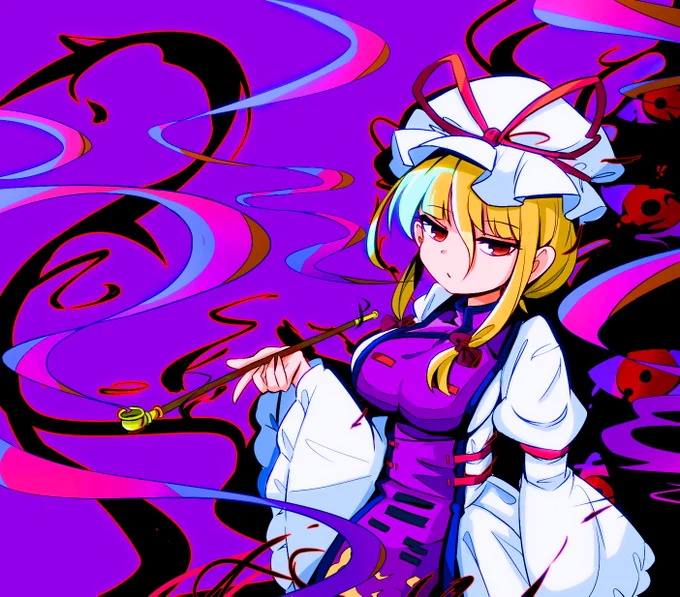 #絵を彩度100にすると超派手
元から彩度高めに描いてるから、もはやバグる 