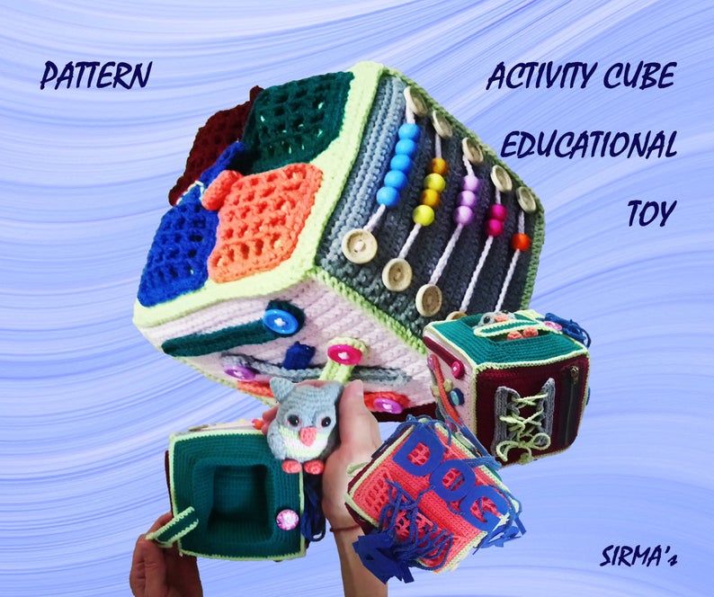 knithacker's tweet photo. Crochet Activity Cubes Are So Clever! Here Are Four Fun Patterns To Choose From! 👉 https://t.co/3UzmPClhfh #crochet #activitycube #handmade #diy #giftideas #montessori #activitycube https://t.co/wopzt0Lk2P
