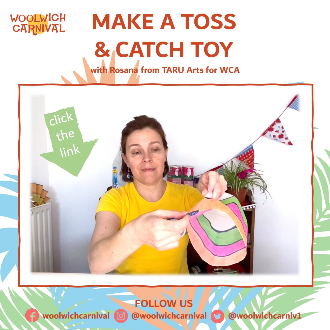 WoolwichCarniv1's tweet photo. We have a range of activities in store for you this August! πUntil then, why not have a go at some of our previous activities? Join Rosana from TARU Arts as she shows you how to make a simple throw and catch game... https://t.co/WXmPZcnYub
#woolwichcarnival #wcstrongertogether https://t.co/hRFgjsVWEQ