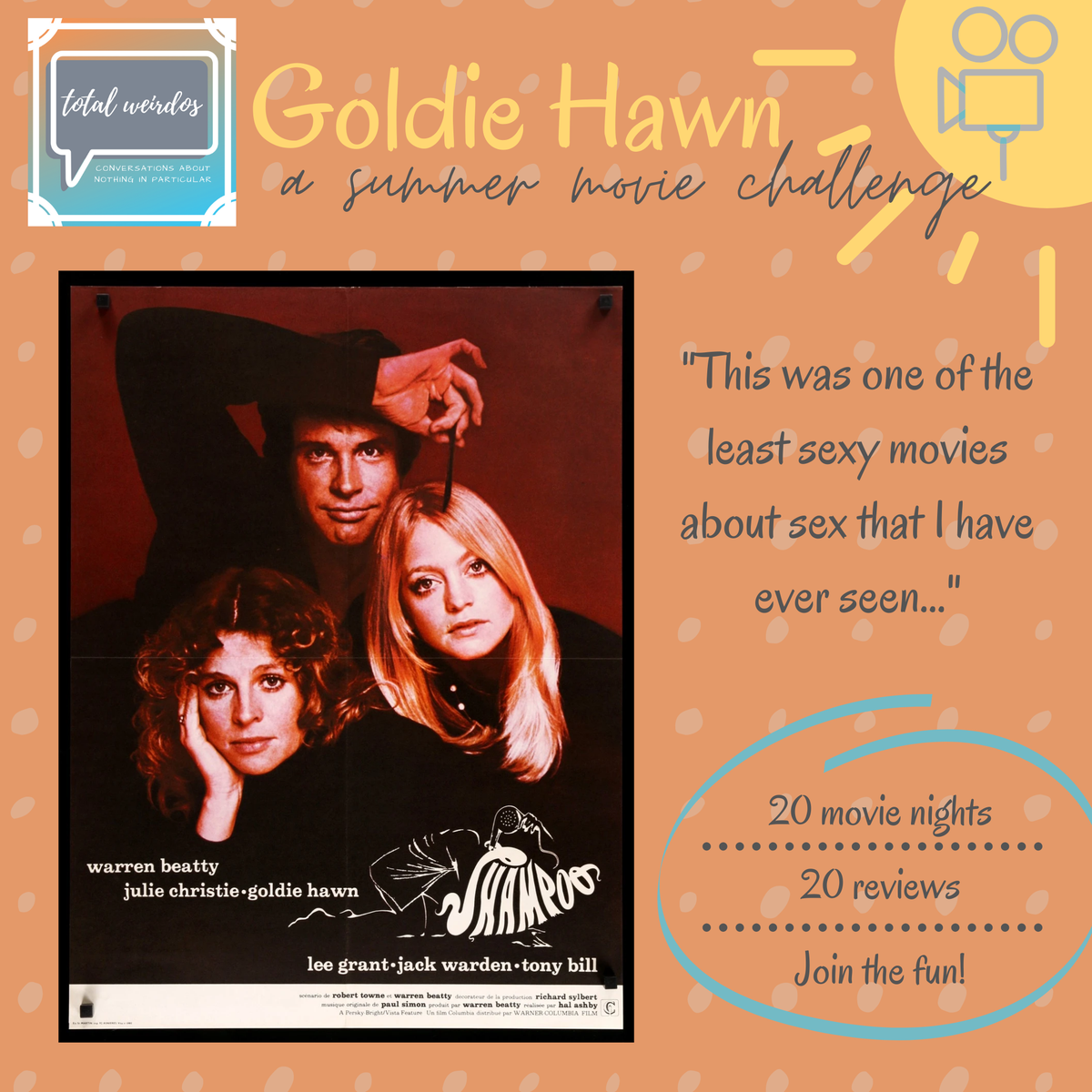 TotalWeirdos's tweet photo. "This was one of the least sexy movies about sex that I have ever seen..."  https://t.co/sHR4qK3mEs

#totalweirdos #goldiehawn #summermoviechallenge #shampoo https://t.co/m5QdJGEUCt