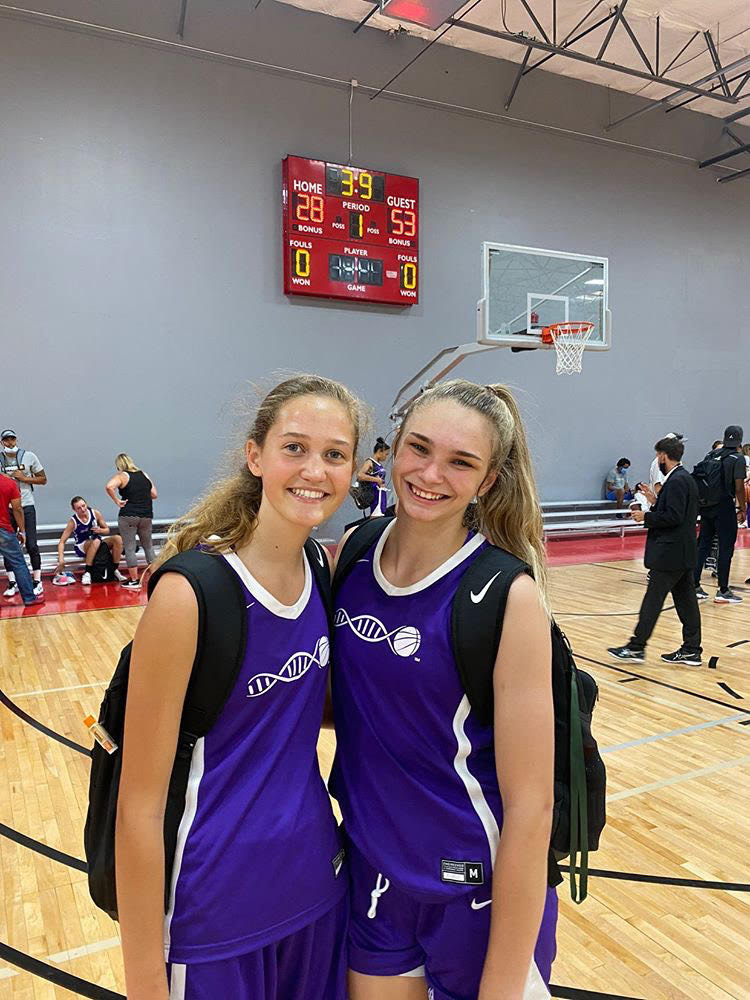NDP_Athletics's tweet photo. What are you doing this summer? Share your summer photos with us. Basketball players @alivia_pautz and Charlotte Kelmon shown playing together with their club team. 

⚜️#WeAreNDP https://t.co/GH0GtepuJc