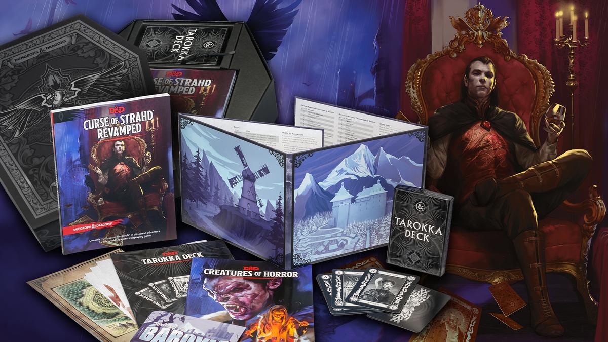 IGN's tweet photo. Check out the exclusive reveal unboxing of the newest @Wizards_DnD box set, Curse of Strahd Revamped Collector's Edition with @ChrisPerkinsDnD! https://t.co/GIFFfiaq7B https://t.co/tREDBJfFzf