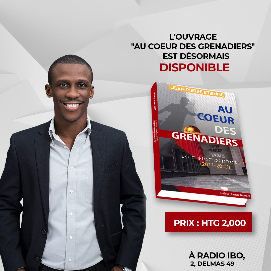 jpehaiti's tweet photo. DISPONIBLE !📚

En attendant de vous annoncer une date pour sa vente signature, l'ouvrage "Au Coeur des Grenadiers" est désormais DISPONIBLE à Radio IBO, #2, Delmas 49 😊 https://t.co/owNsR6dm54