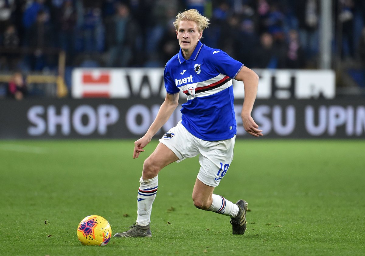 #Sampdoria midfielder Morten Thorsby averages 11.5KM per game. That's the 4th most average in the entire #SerieA