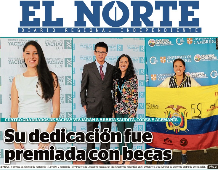 UniYachayTech's tweet photo. Felicitamos a nuestras estudiantes que obtuvieron becas a nivel internacional en prestigiosas universidades a nivel mundial, lee la nota que realizó @elnorteadiario 
🔗 https://t.co/yVqVqPzUls https://t.co/6uGeDR1BgQ
