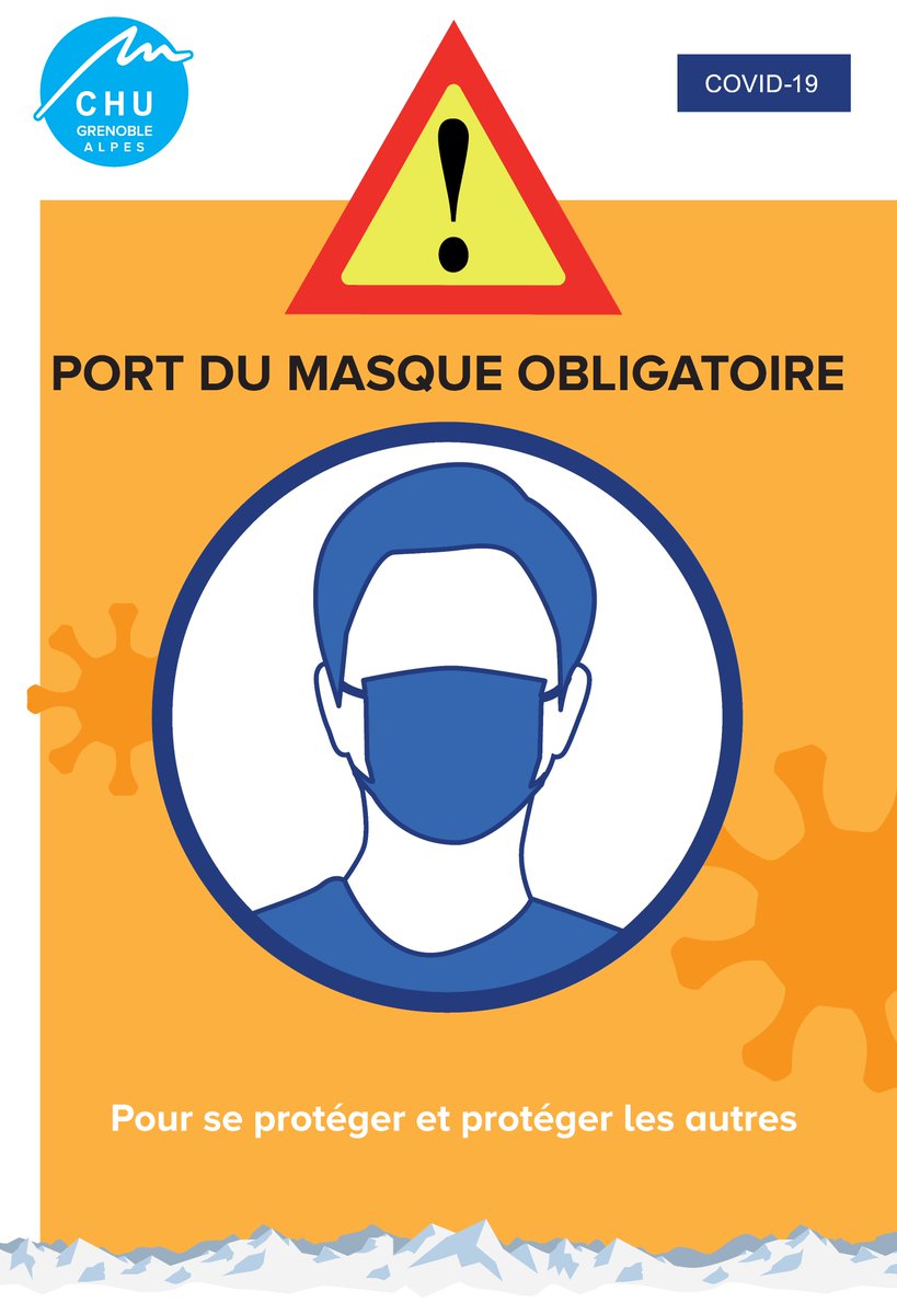 CHU_Grenoble's tweet photo. Au @CHU_Grenoble, la vigilance de tous est plus que jamais nécessaire pour limiter le rebond épidémique : le port du masque est évidemment obligatoire. 
De même : 
- Les visites restent limitées à 1 visiteur à la fois
- Les accompagnants des patients en consultation sont limités https://t.co/1nLCvxLkmh