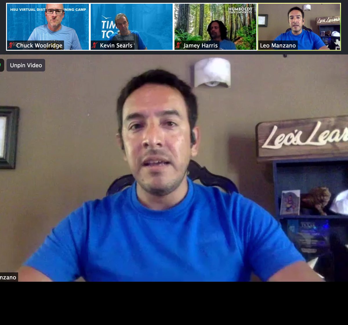 hsuDistanceCamp's tweet photo. Great kickoff to the HSU Virtual Running Camp this morning in our welcome session with host Kevin Searls and Olympic Silver Medalist Leo Manzano!   https://t.co/knuEstjW9d https://t.co/XsJvPQxtHS