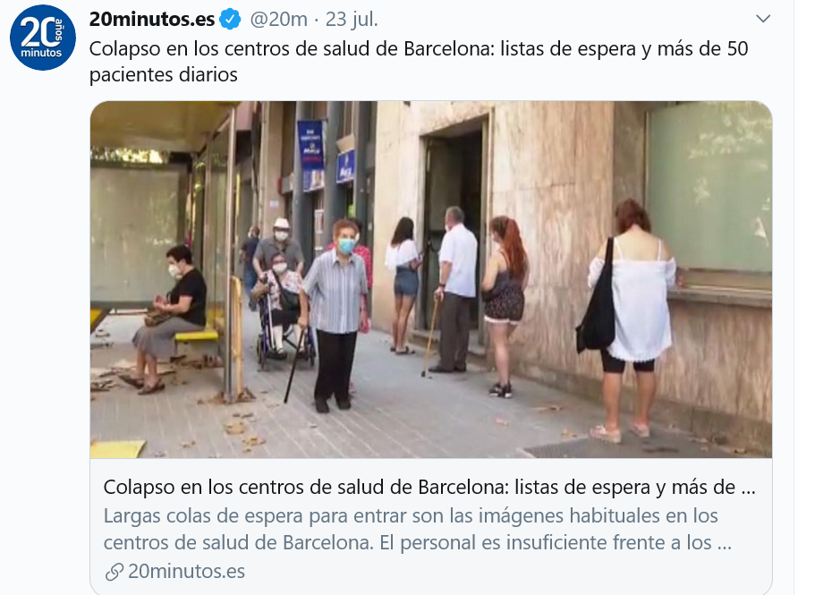 je_pala's tweet photo. Con los centros de salud colapsados o al borde del colapso
Con la segunda ola subiendo
Tras los centros de salud colapsarán las urgencias y luego las UCI, como fichas de dominó
Siento decirlo, son malas noticias, pero ignorar lo que sucede es letal en una pandemia https://t.co/McJW1XdVQG