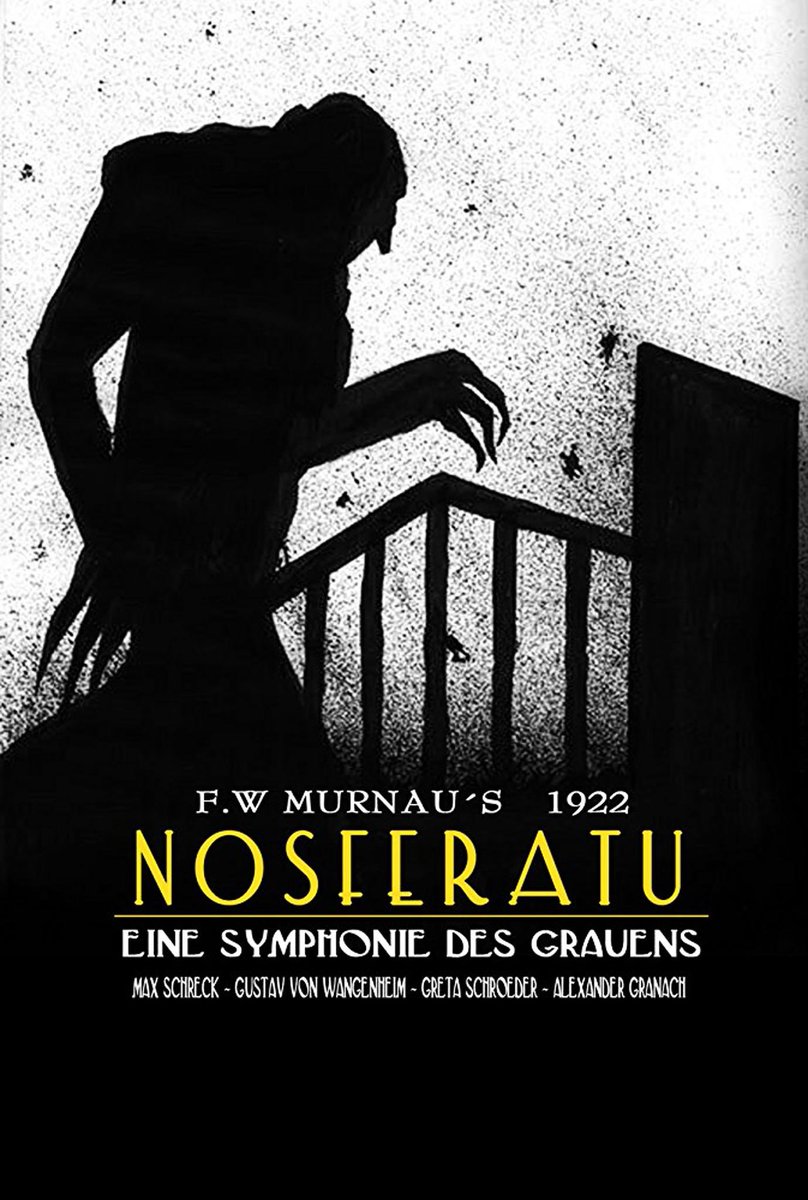 Nosferatu (1922)A very spooky movie with a fantastic score and cinematography. A must watch for hardcore Horror fans.