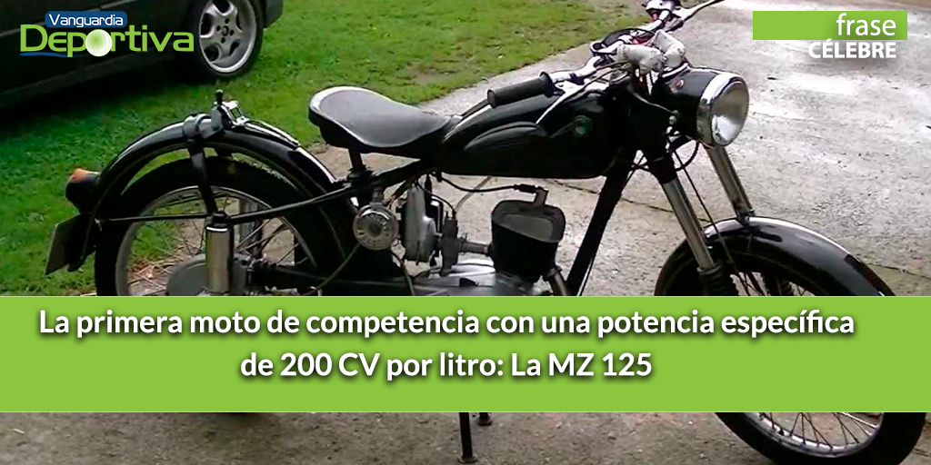 VanDeportiva's tweet photo. La primera moto de competencia con una potencia específica de 200 CV por litro: La MZ 125 del año 1961 daba 25 caballos de fuerza, pero este ejemplar era de poca confianza. En estos tiempos se superaron los 360 CV por y todas son excelentes. https://t.co/I6S1xnfVos