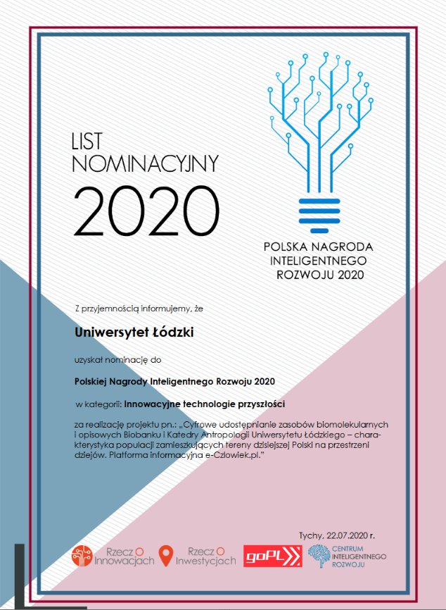 blazejmarciniak's tweet photo. Kolejny sukces @LodzBiobank, gratulacje dla całego zespołu, nasza praca została doceniona, dzięki realizowanym przez nas projektom @unilodz nominowany do Polskiej Nagrody Inteligentnego Rozwoju 2020 https://t.co/kUnaduTXCR