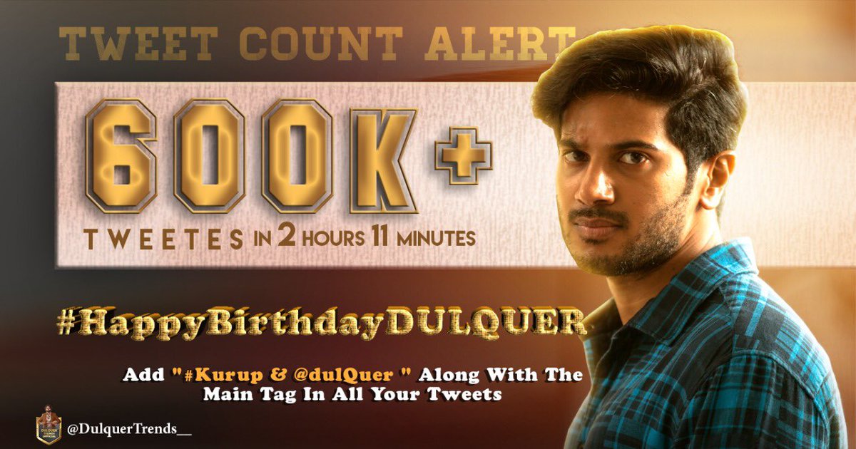 suharaftk's tweet photo. Finally... Our Tag Reached 600K crossed At 2 hour 11 minutes Massive Tweets... 🔥

DQ Fans 🙌🏼

#HappyBirthdayDULQUER

#Kurup 🔥 @dulQuer 🥰 https://t.co/XE32XjsYDO