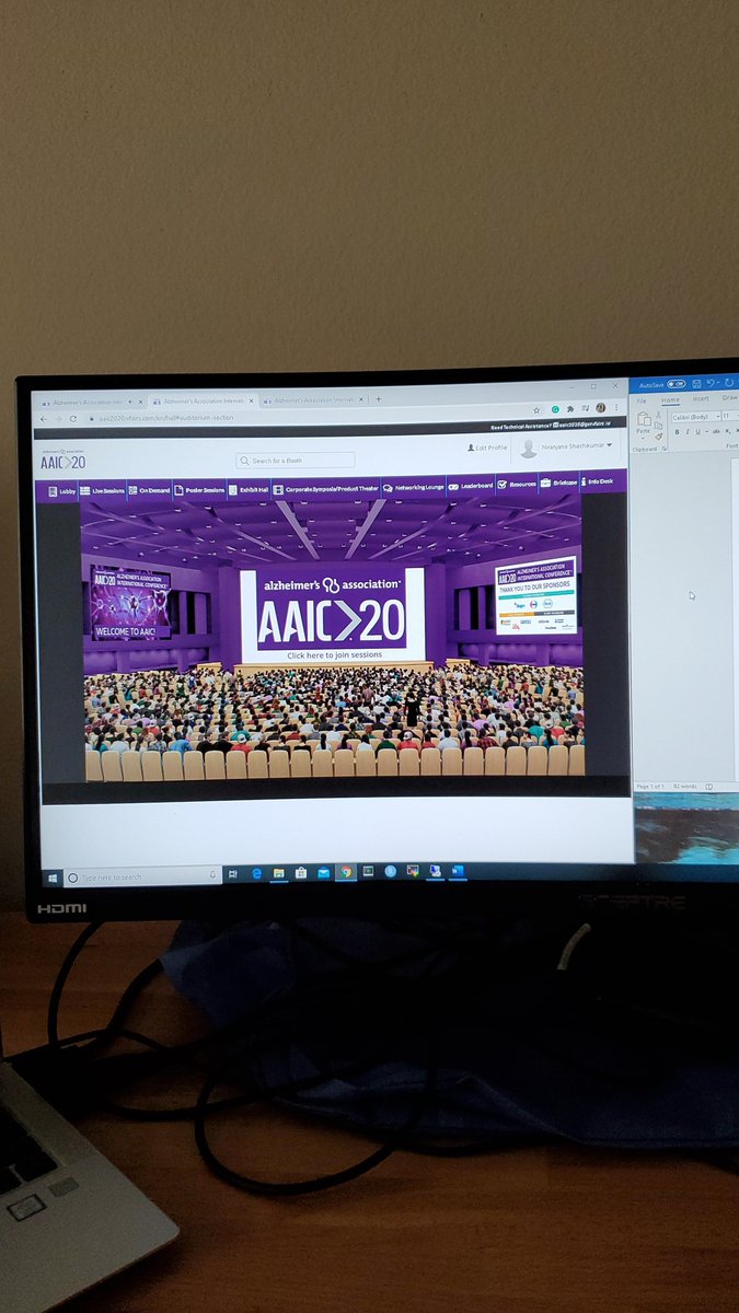 biomenon's tweet photo. Many of us around the world are attending our first ever #AAIC, thanks to the fully virtual (and FREE) nature of #AAIC2020. The virtual platform is brilliant - really feels like I'm actually at the conference! #AAIC20 https://t.co/MJlvuOoK9N