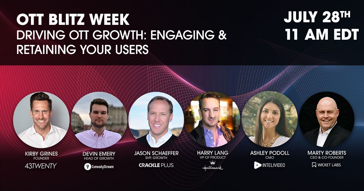 WicketLabs's tweet photo. New panelists added!

Join our CEO, Marty Roberts, tomorrow for Driving OTT Growth: Engaging and Retaining your Users, along with @CuriosityStream, @Crackle_TV, @Hallmark, @Intelivideo, moderated by Kirby Grines of @43twenty_tv.

#OTT #SVoD #OTTBlitzWeek 
https://t.co/YDUfvFaFmn https://t.co/cINyJS4Ap6