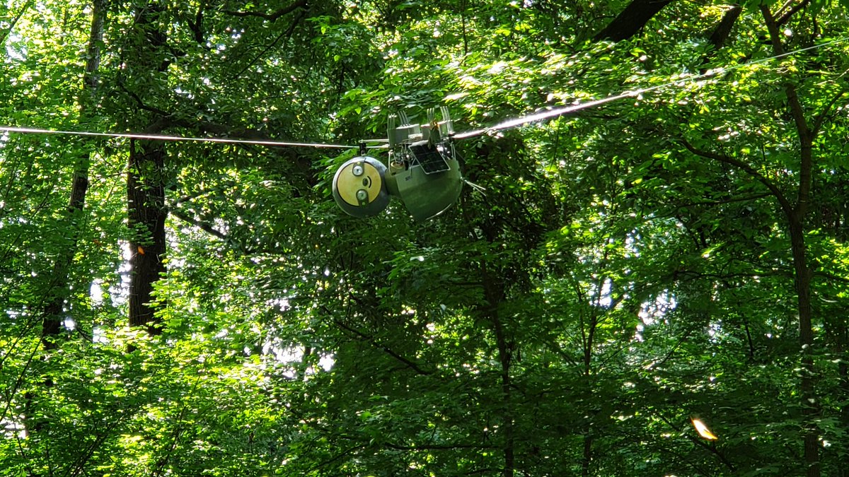 PaulFromFox5's tweet photo. It's a bird...it's a plane...it's #SlothBot??!? Just shot a cool story with @AtlBotanical & @GeorgiaTech on a unique scientific collaboration. Excited to put this together for @GoodDayAtlanta! #fox5atl https://t.co/HxbfVk6kDB