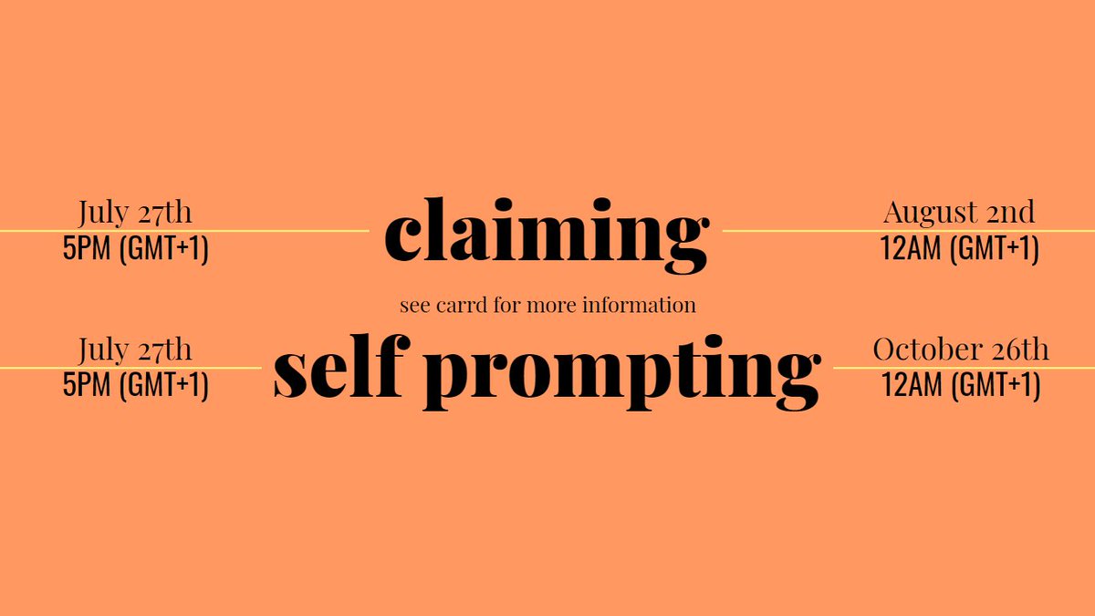 claiming is now open!! ⤵️
writers: forms.gle/6EJqXHj8kB3EJL… 
artists: forms.gle/m5XuseDgDo9o5r… 

don’t fancy any of the prompts? join as a self-prompter instead ⤵️
writers: forms.gle/moJ7HGybFR2dNC…
artists: forms.gle/frtRSEkhhpEcjV…