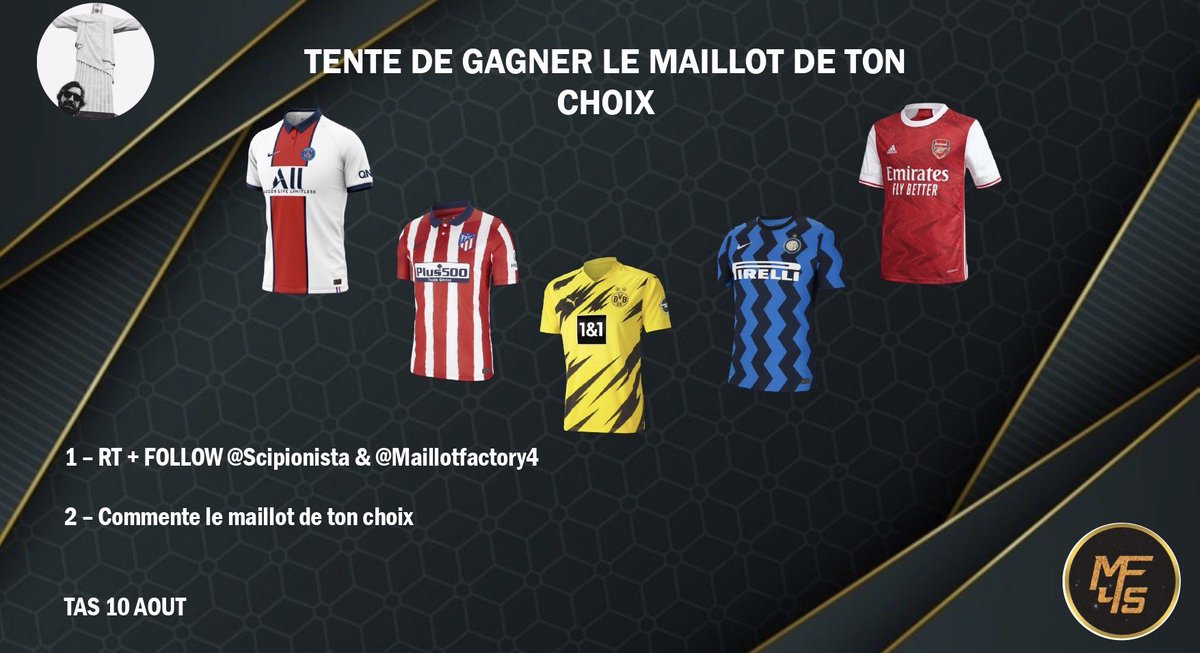 Scipionista's tweet photo. 🚨🎁 C’est le moment de vous régaler. Petit jeu concours avec Maillot Factory 45 : on t’offre le maillot de ton choix.

RT + follow @Scipionista &amp; @MaillotFactory4 

TAS le 10 août ! Bonne chance à tous https://t.co/vqTDJw03og