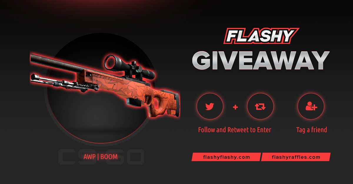 flashyflashycom's tweet image. 🔥 24H GIVEAWAY !!! 🏆 AWP BOOM !

To win:
✔️ Visit for free codes: flashyflashy.com
✔️ Visit for more raffles: flashyraffles.com
✔️ Retweet
✔️ Follow us
✔️ Turn on twitter notifications

#flashyflashy #giveaway #csgoskins #CSGOGiveaway