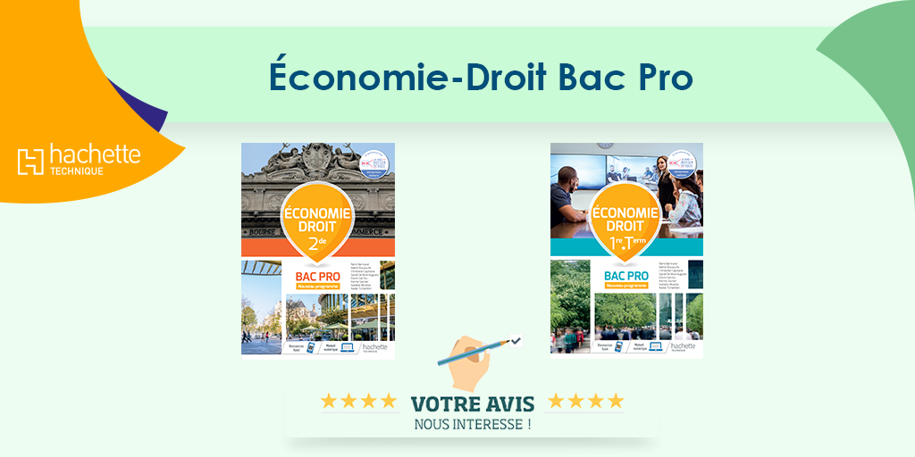 HachetteEduc's tweet image. #HachetteTechnique #BacPro #Avis

Vous avez reçu des spécimens de nos ouvrages #ÉcoDroit Seconde et Première-Terminale Bac Pro ? 📚 

Nous aimerions avoir votre avis 👉 bit.ly/ÉconomieDroit_…