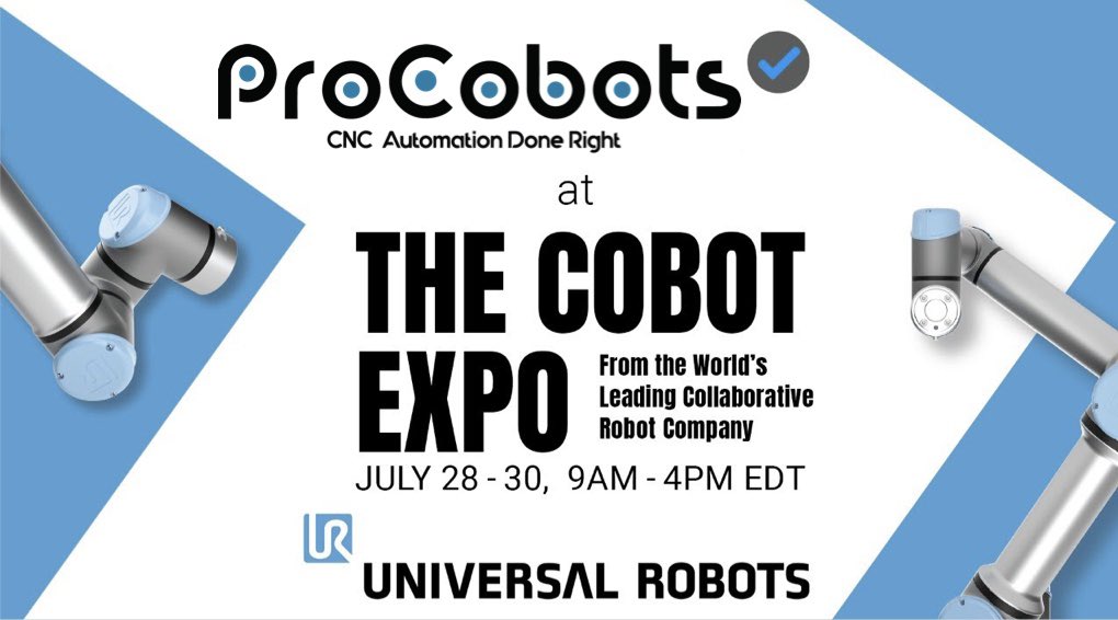 ProCobots's tweet image. Reminder that we will be participating in The Cobot Expo starting tomorrow!

thecobotexpo.vfairs.com/?utm_campaign=…

#procobots #universalrobots #cobots #cobot #robot #robots #automation #robotiq #machinetending #easyrobotics #collaborativerobots #cnc #cncmachine #cncmachinist #cncmachining