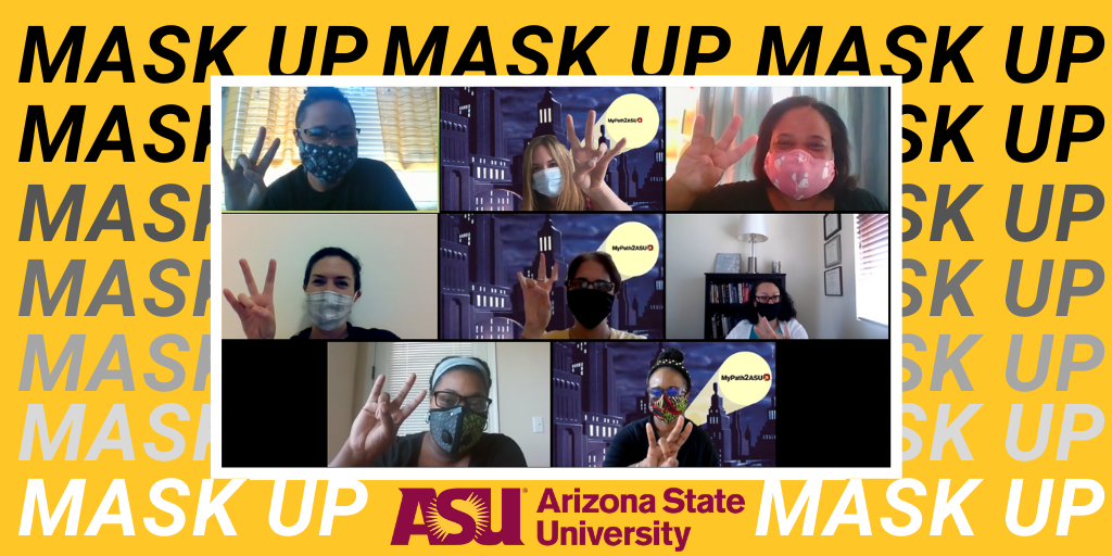 mypath2asu's tweet photo. #MaskUp #ForksUp 🔱 ASU Academic Alliances team continuing to do our part to keep ASU healthy and safe #ASU #AcademicAlliances https://t.co/vX9lsMXpMp