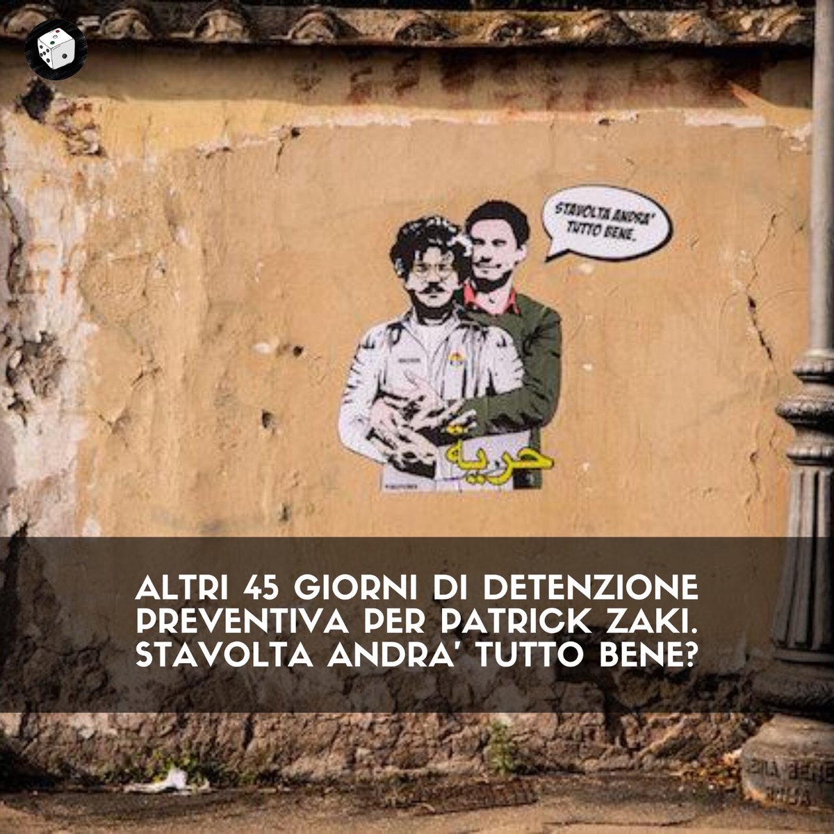 Dispari1's tweet photo. Dopo mesi di attesa sembrava finalmente apertosi uno spiraglio di luce, ma i giudici del tribunale del Cairo hanno deciso di prolungare la sua permanenza in carcere di altri 45 giorni, notizia diffusa da uno dei suoi legali Hoda Nasrallah. 

#FreePatrickZaki https://t.co/eBxQqkWScw