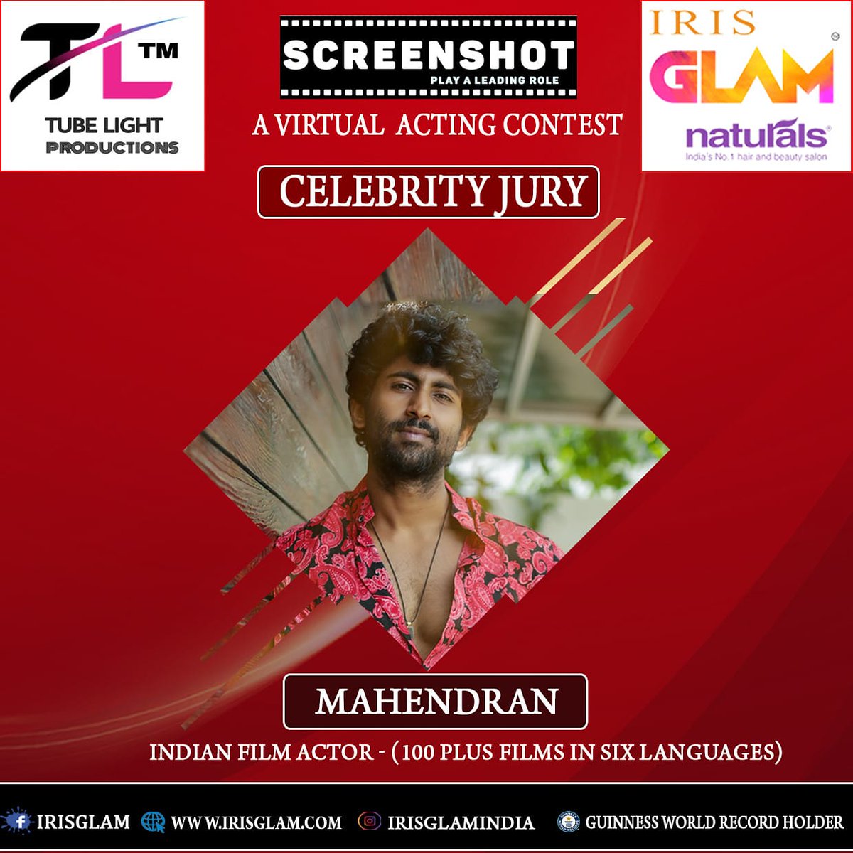 Tubelightprodu1's tweet photo. Thank you Mr.Mahendran @Actor_Mahendran for being the Celebrity Jury for Actor's choice category.
Tube Light Productions and Iris Glam powered by Naturals present Screenshot: A Virtual Acting Contest
#screenshot #tubelightproductions #irisglam #virtualcontest #actingcontest https://t.co/saWFtyRL3d