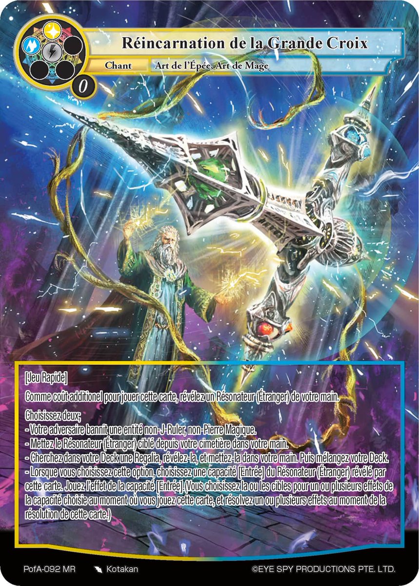 JetsetSensei's tweet photo. Magna reviens avec une regalia a 0 !!! Sont Chant semble si fun ! Il y a forcément une combo à faire avec.
#Fow #fowtcg #tcg #spoiler #AliceOrigin https://t.co/7mac3pZioE