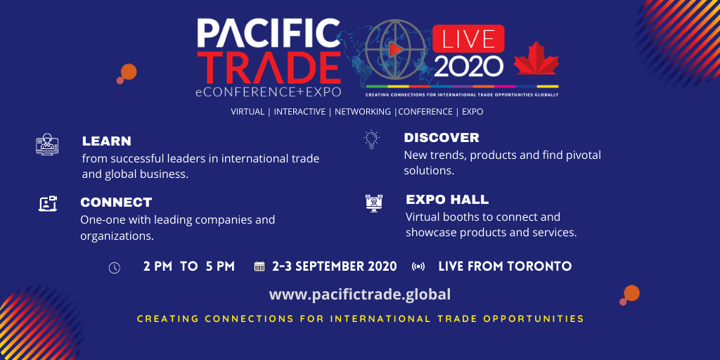 thepacifictrade's tweet photo. Join us at Pacific Trade eConference+Expo 2020 LIVE from Toronto.

Save with the early bird price at
https://t.co/VmRfaQU2JS

#internationaltrade #goglobal #export https://t.co/JtNodSujC5
