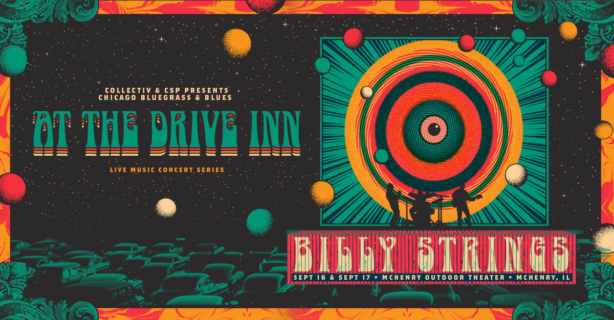 BillyStrings's tweet photo. SHOW ANNOUNCE: Join us LIVE at the Drive Inn Sept 16 &amp; 17 at the McHenry Outdoor Theater — tickets on sale Friday July 31 at 11am CT. ⚡️
More info: https://t.co/he0cH4Wgeh https://t.co/jzllZOi39m