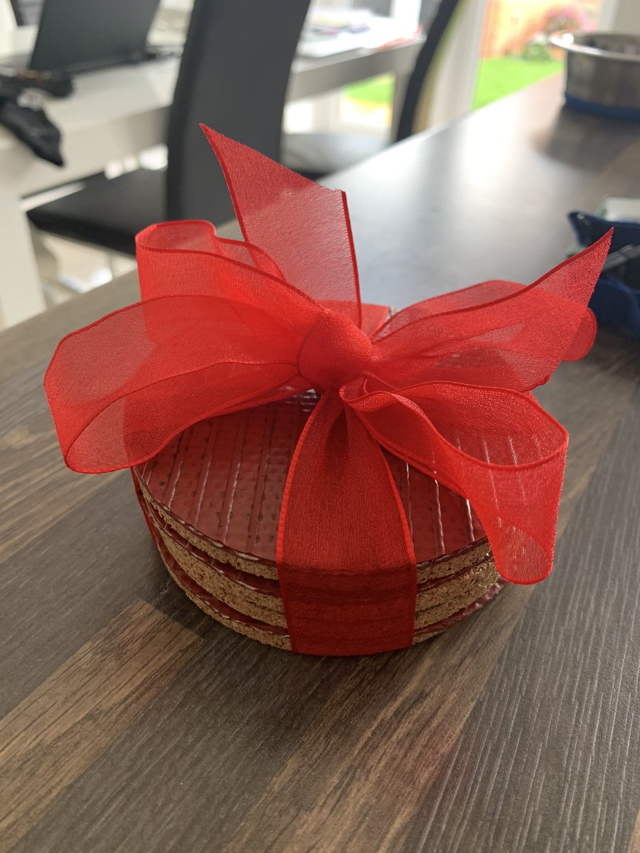 AlexJJohnson999's tweet photo. I love my job! the lovely Blue Watch Dearne gave me these coasters for my desk today on a watch visit. Handcrafted from damaged hose. we will be selling these at the next  @WFSUK1 T&amp;D event! #firefamily @SYFR https://t.co/l2Wp6apZta