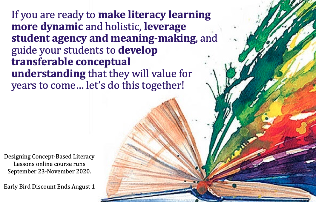 BrownTiffanee's tweet photo. Only 5 days left to take advantage of the Early Bird discount which ends August 1st! 

The Designing Concept-Based Literacy Lessons six-week self-paced online course runs Sept 23-Nov 4. 

Sound interesting? Visit https://t.co/qmtaTq1C2L to learn more. #conceptbasedliteracy #CBCI https://t.co/4camEN3SLn